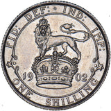 1902 Shilling - Edward VII British Silver Coin - Very Nice