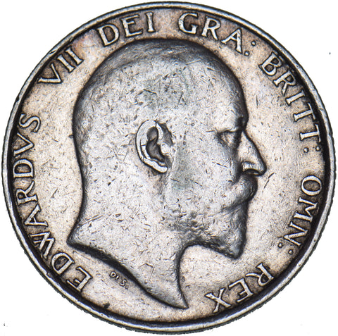1902 Shilling - Edward VII British Silver Coin - Nice