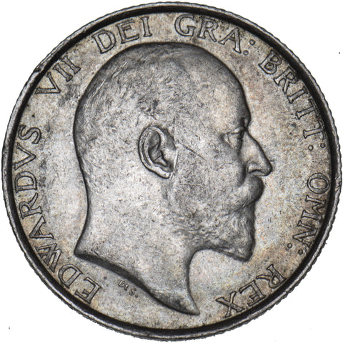1902 Shilling - Edward VII British Silver Coin - Nice