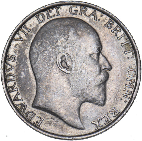 1902 Shilling - Edward VII British Silver Coin - Nice