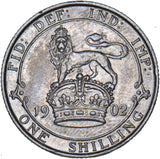 1902 Shilling - Edward VII British Silver Coin - Nice