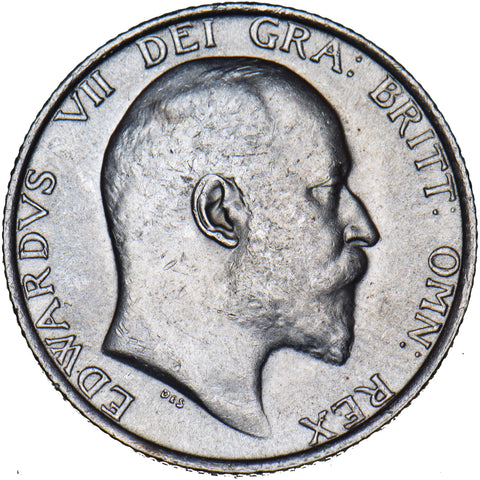 1906 Shilling - Edward VII British Silver Coin - Very Nice