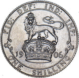 1906 Shilling - Edward VII British Silver Coin - Very Nice