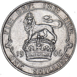 1906 Shilling - Edward VII British Silver Coin - Nice