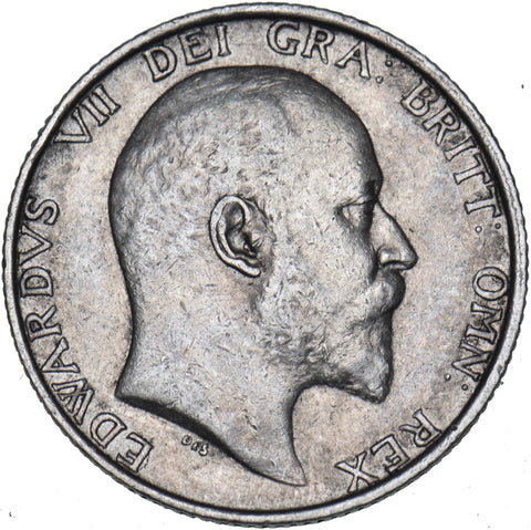 1910 Shilling - Edward VII British Silver Coin - Nice