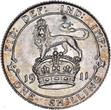 1911 Shilling - George V British Silver Coin - Superb
