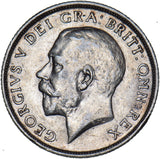 1914 Shilling - George V British Silver Coin - Nice