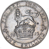 1915 Shilling - George V British Silver Coin - Very Nice