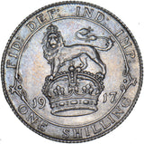 1917 Shilling - George V British Silver Coin - Very Nice