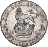 1918 Shilling - George V British Silver Coin - Very Nice