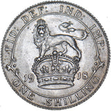 1918 Shilling - George V British Silver Coin - Very Nice