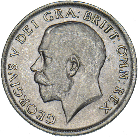 1921 Shilling (Deep Portrait) - George V British Silver Coin - Very Nice