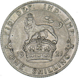1921 Shilling (Deep Portrait) - George V British Silver Coin - Very Nice