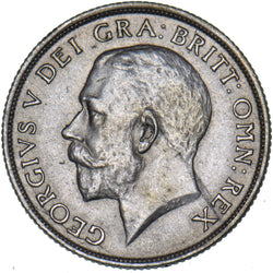 1921 Shilling (Deep Portrait) - George V British Silver Coin - Very Nice