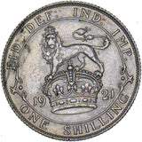 1921 Shilling (Deep Portrait) - George V British Silver Coin - Very Nice