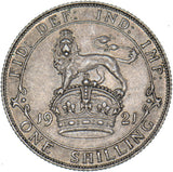 1921 Shilling - George V British Silver Coin - Very Nice