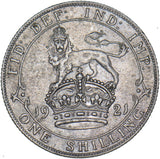 1921 Shilling - George V British Silver Coin - Very Nice