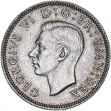 1942 Scottish Shilling - George VI British Silver Coin - Superb