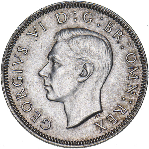 1942 Scottish Shilling - George VI British Silver Coin - Superb
