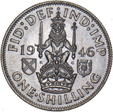 1946 Scottish Shilling - George VI British Silver Coin - Superb