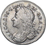 1687 Sixpence - James II British Silver Coin - Nice