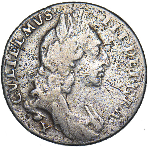 1696 Y Sixpence (York Mint) - William III British Silver Coin