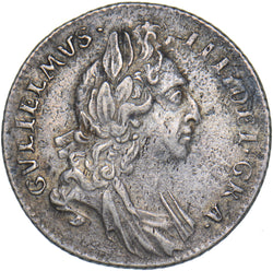 1696 Sixpence - William III British Silver Coin - Nice