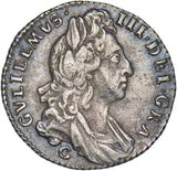 1697 C Sixpence (Chester Mint) - William III British Silver Coin - Nice