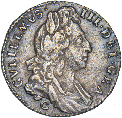 1697 C Sixpence (Chester Mint) - William III British Silver Coin - Nice