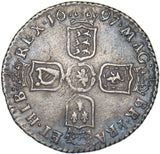 1697 C Sixpence (Chester Mint) - William III British Silver Coin - Nice