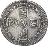 1696 y Sixpence (York Mint) - William III British Silver Coin - Nice