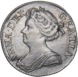 1711 Sixpence - Anne British Silver Coin - Very Nice