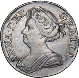 1711 Sixpence - Anne British Silver Coin - Very Nice
