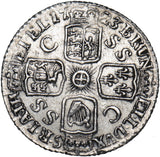 1723 SSC Sixpence - George I British Silver Coin - Very Nice