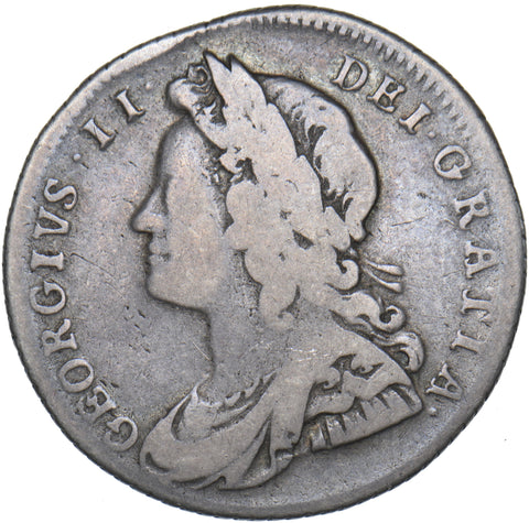 1728 Sixpence (Roses & Plumes) - George II British Silver Coin