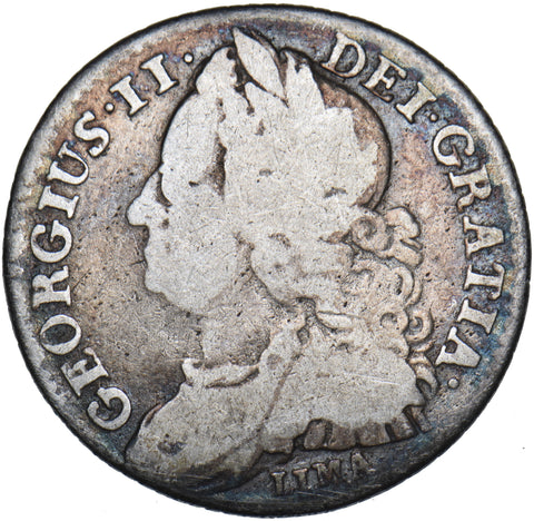 1745 Lima Sixpence - George II British Silver Coin