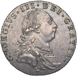1787 Sixpence - George III British Silver Coin - Very Nice