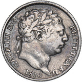 1818 Sixpence - George III British Silver Coin - Nice