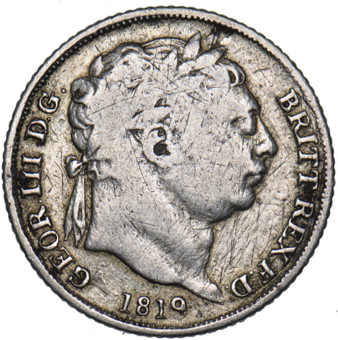 1819 Sixpence - George III British Silver Coin