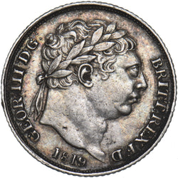 1819 Sixpence - George III British Silver Coin - Nice