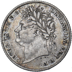 1824 Sixpence - George IV British Silver Coin - Nice