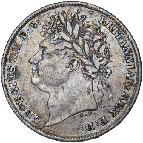 1824 Sixpence - George IV British Silver Coin - Nice