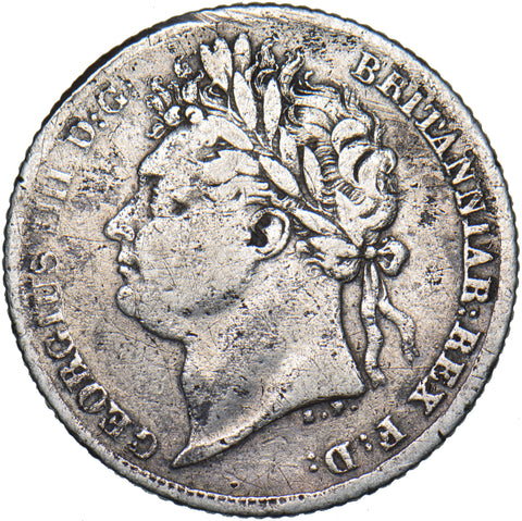 1825 Sixpence - George IV British Silver Coin