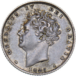1826 Sixpence - George IV British Silver Coin - Very Nice