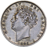 1826 Sixpence - George IV British Silver Coin - Very Nice
