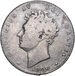 1828 Sixpence - George IV British Silver Coin