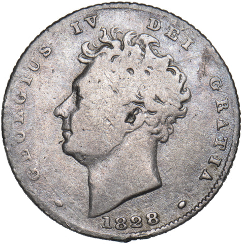1828 Sixpence - George IV British Silver Coin