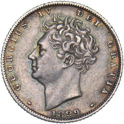 1829 Sixpence - George IV British Silver Coin - Very Nice