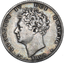 1829 Sixpence - George IV British Silver Coin - Nice