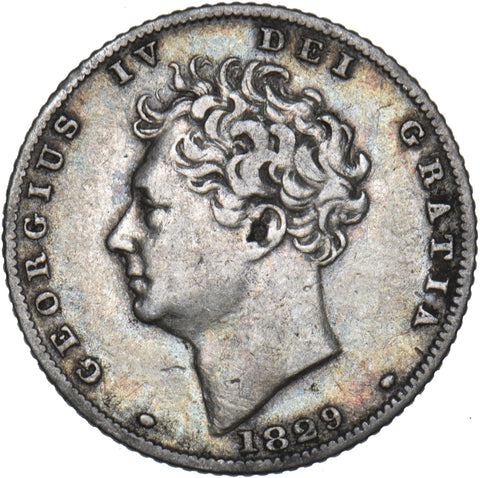 1829 Sixpence - George IV British Silver Coin - Nice